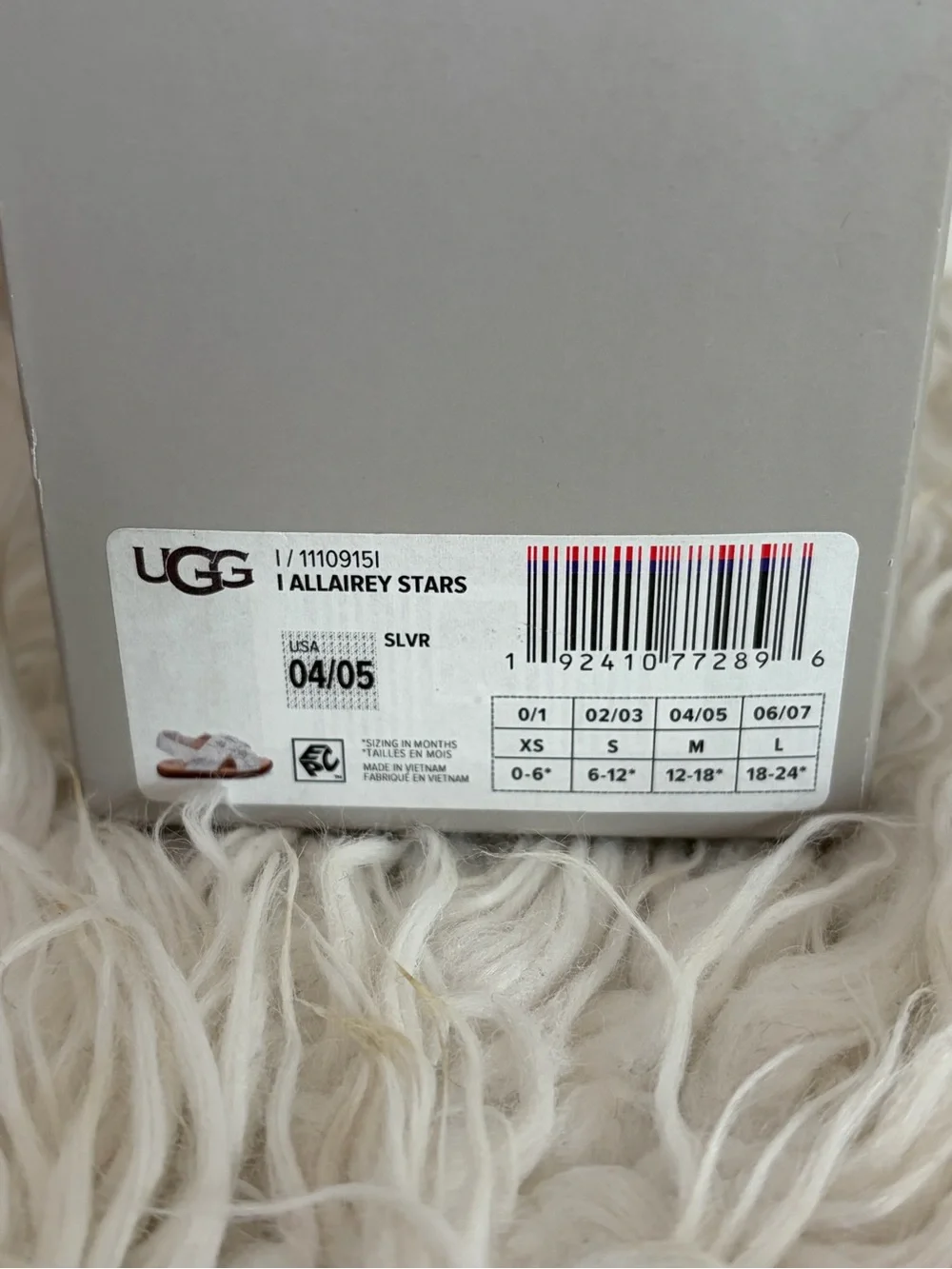 UGG Silver girls toddler’s Sandal